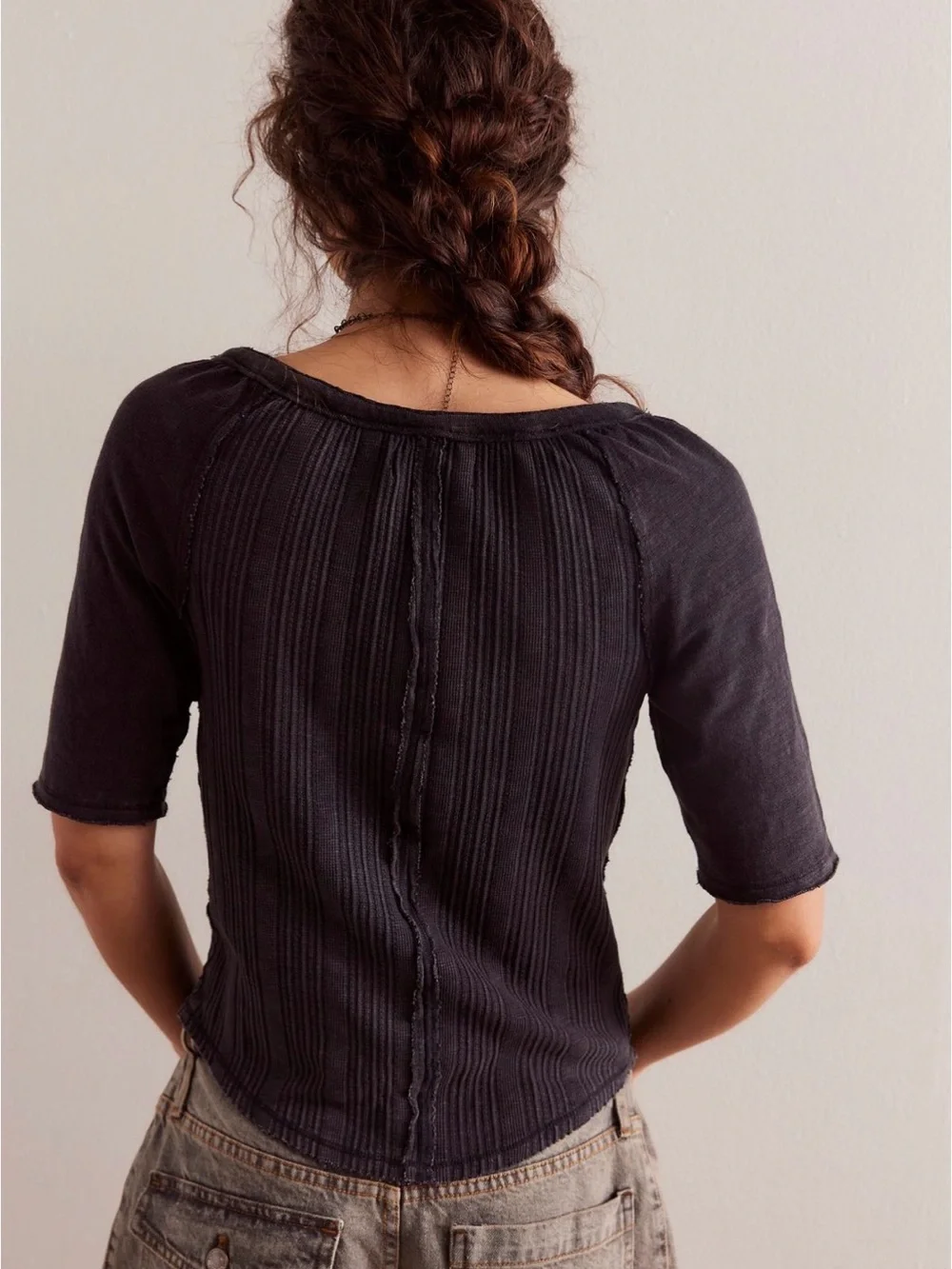 NWT Free People We The Free Daisy Tee in Black - Size M - Picture 2 of 6